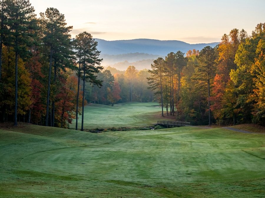 A green golf fairway on the Cumberland Plateau in Crossville, the Golf Capital of Tennessee