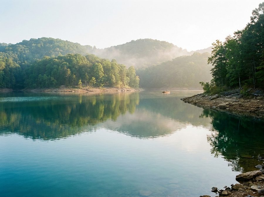 Dale Hollow Lake near Celina, Tennessee on a calm morning